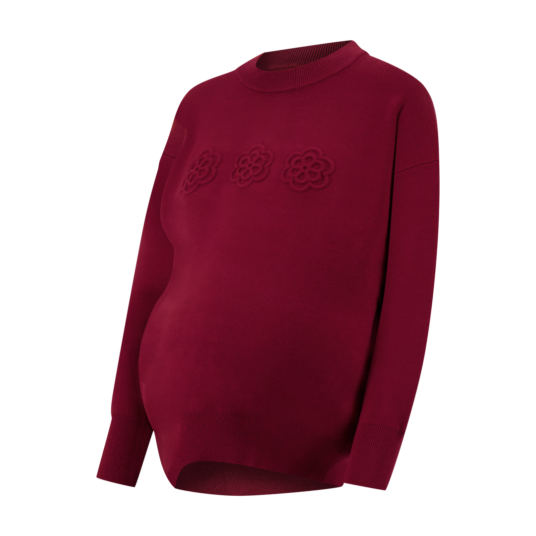 Embossed Flower Sweater