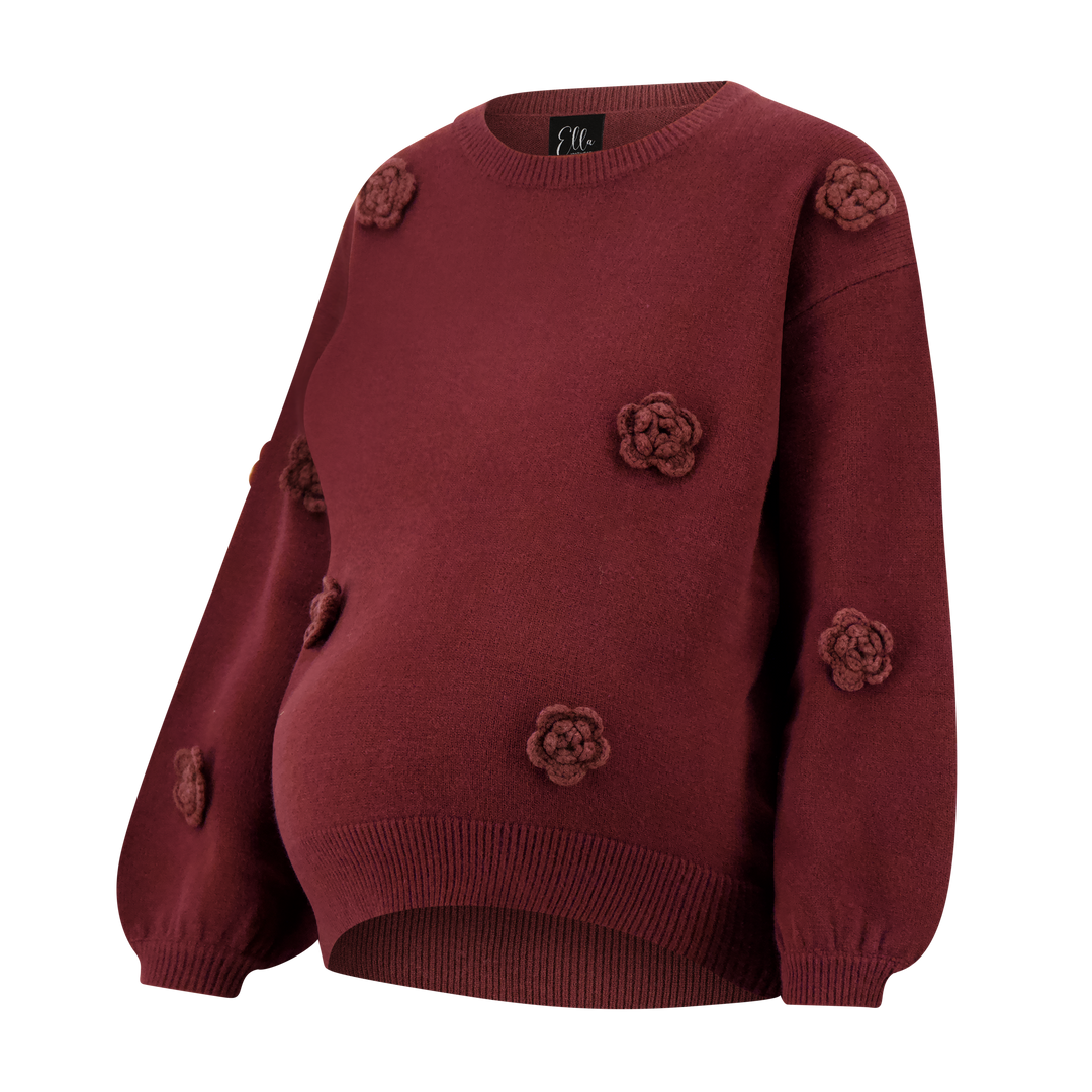 Pullover Sweater w Flowers