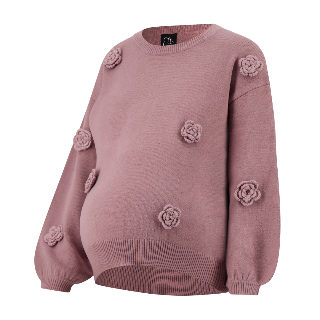 Pullover Sweater w Flowers