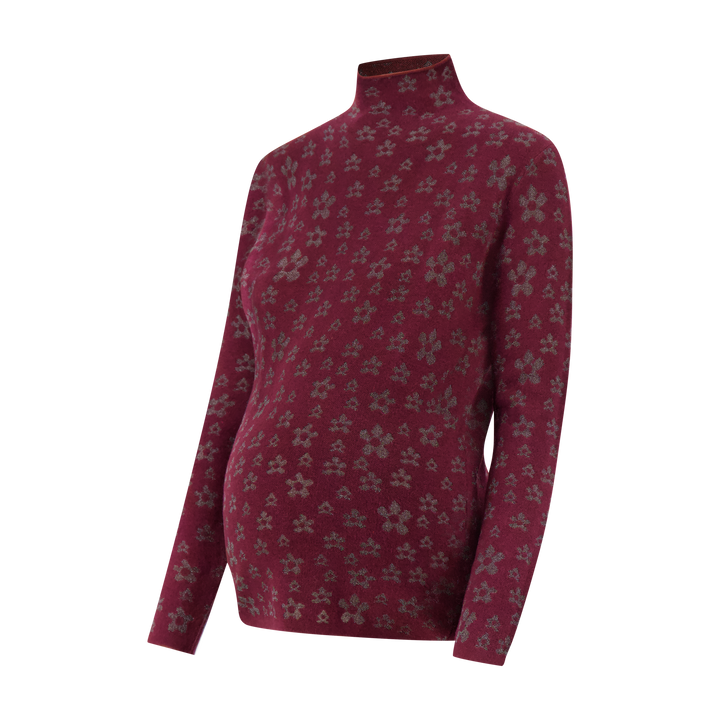 Mock Metallic Flower Sweater