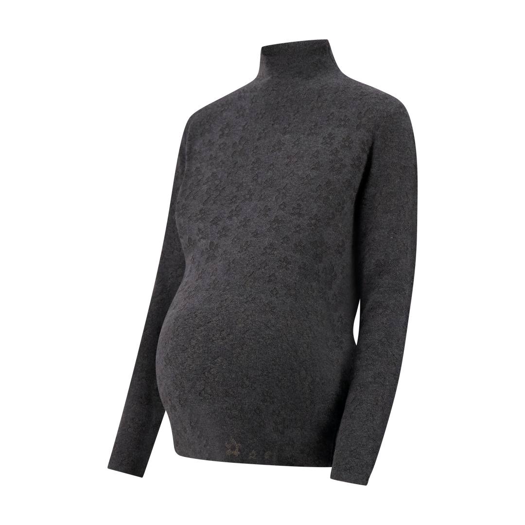 Mock Metallic Flower Sweater