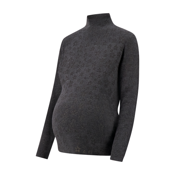 Mock Metallic Flower Sweater