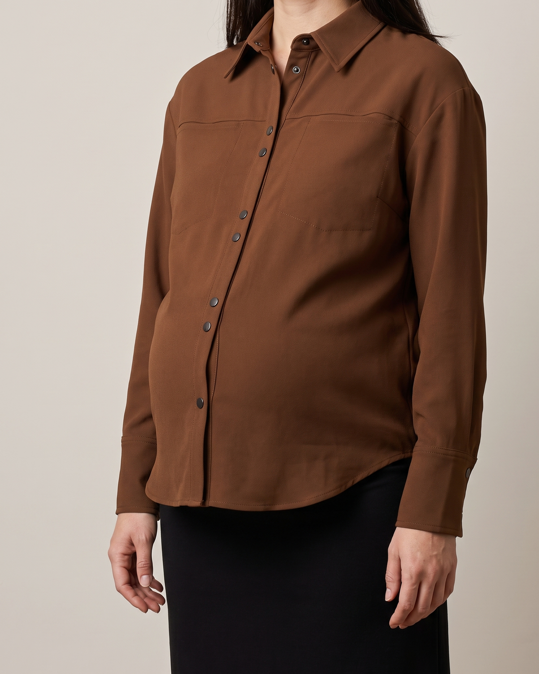 Crepe Snap Blouse