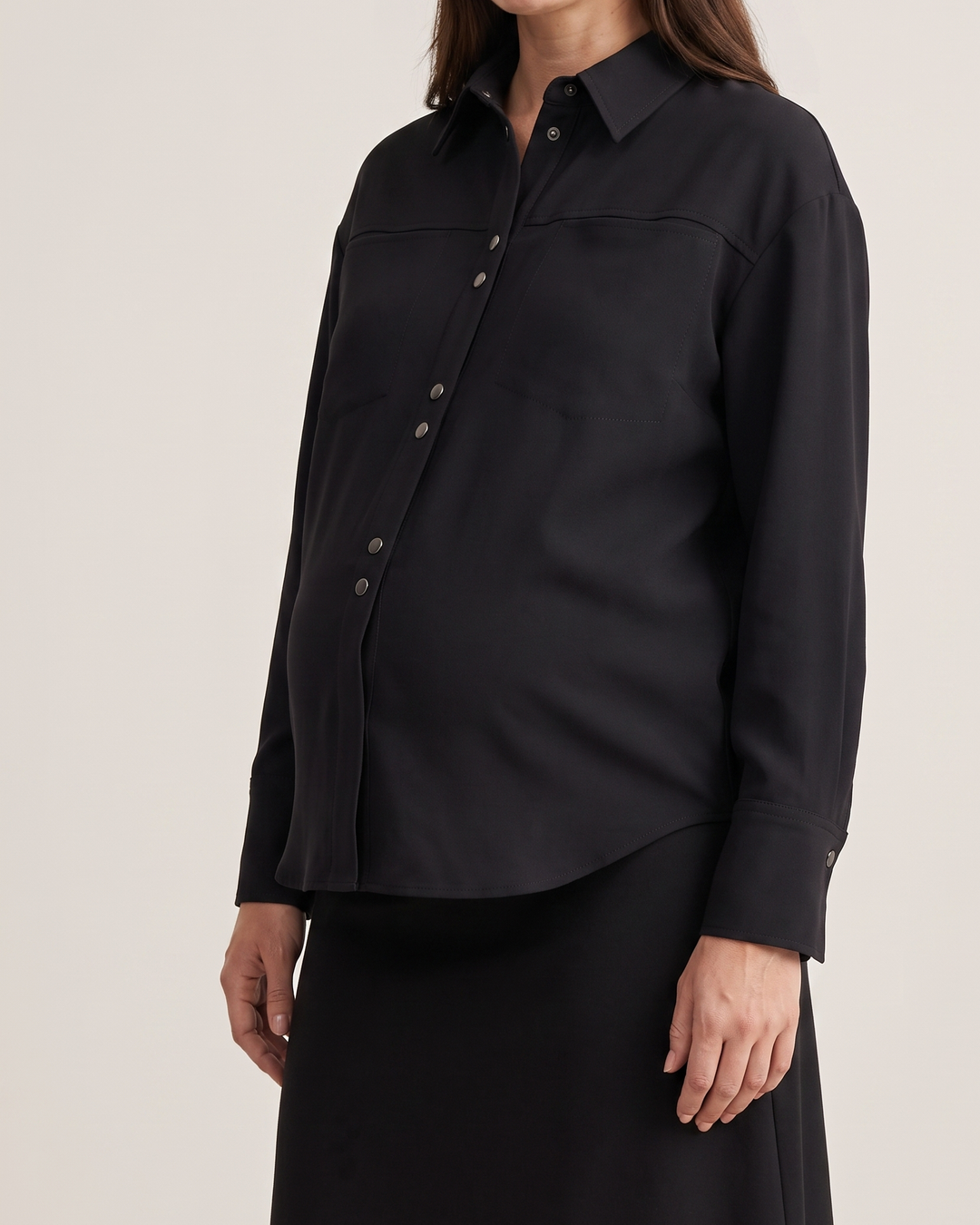 Crepe Snap Blouse