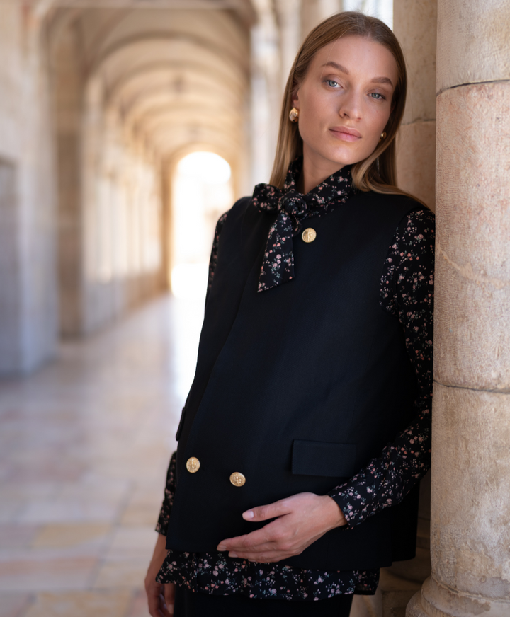 Printed Blouse With Bow