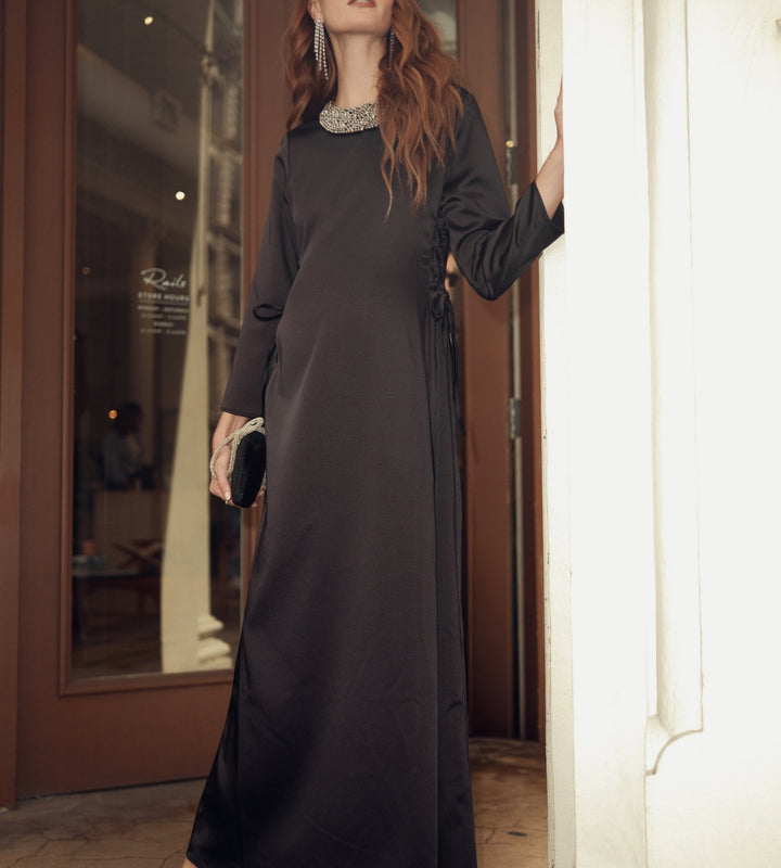 Satin Tie Side Chelsea Gown