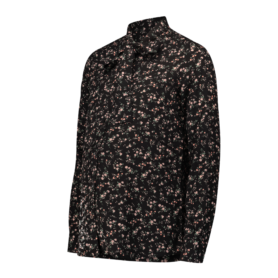 Printed Blouse With Bow