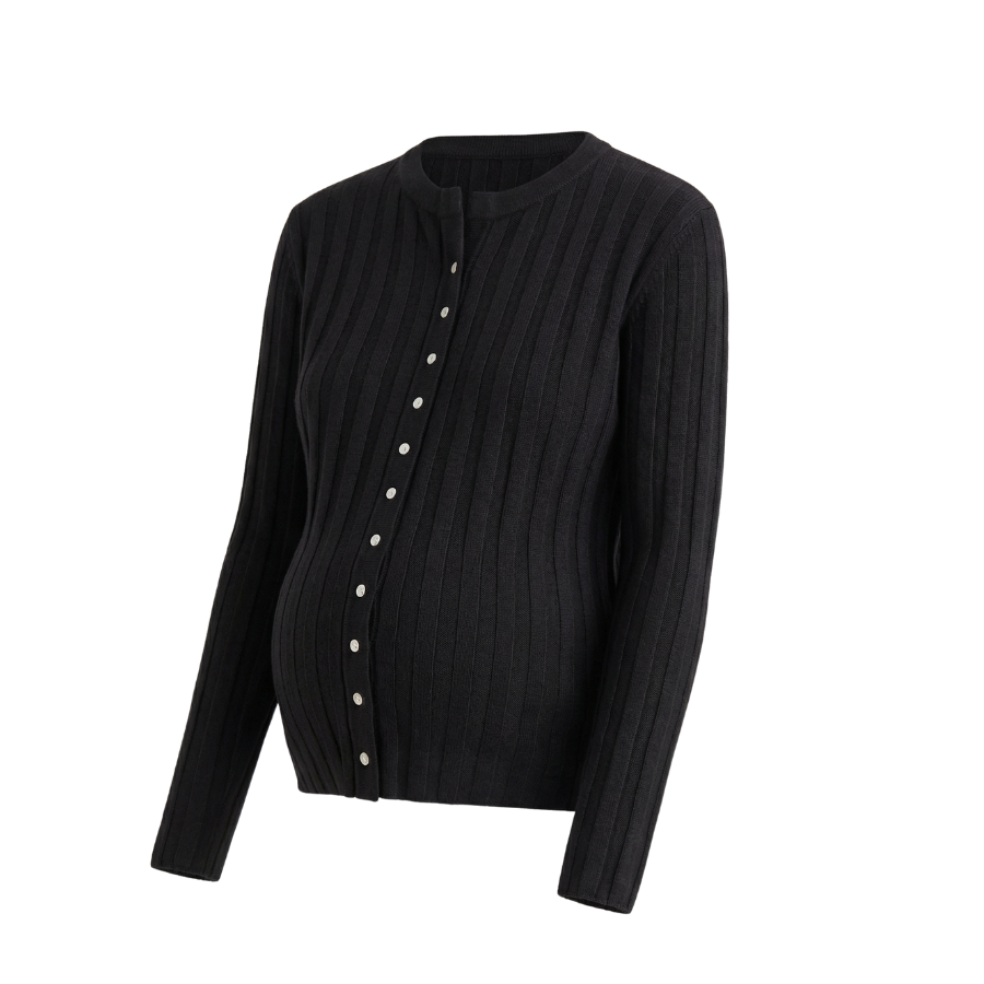 Ribbed Cardigan w Mini Buttons