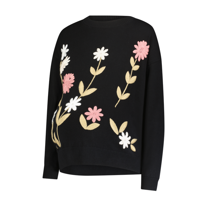 Sweater w Embroidered Flowers