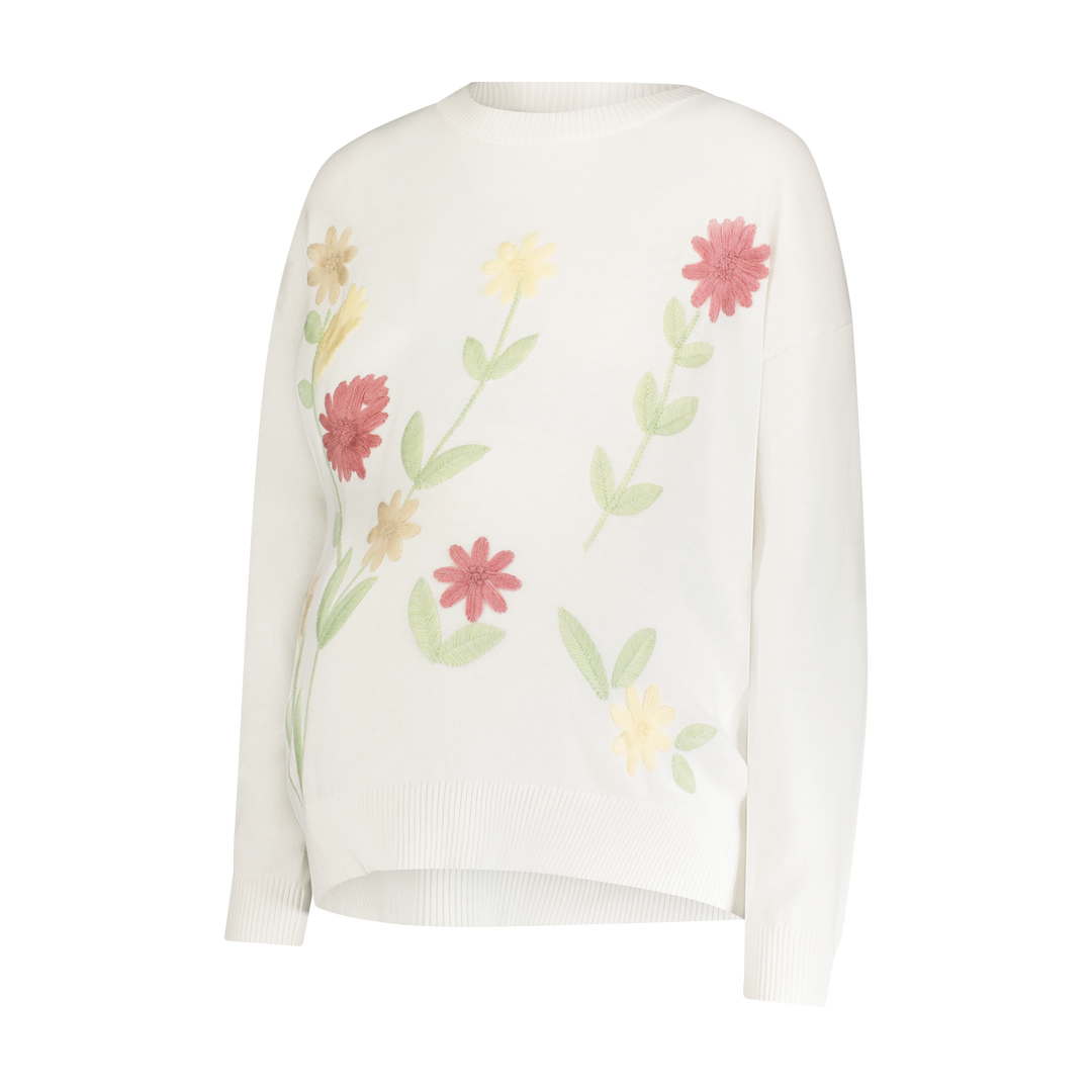 Sweater w Embroidered Flowers