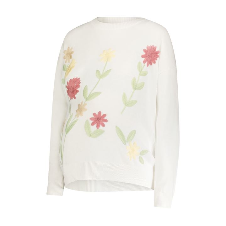 Sweater w Embroidered Flowers