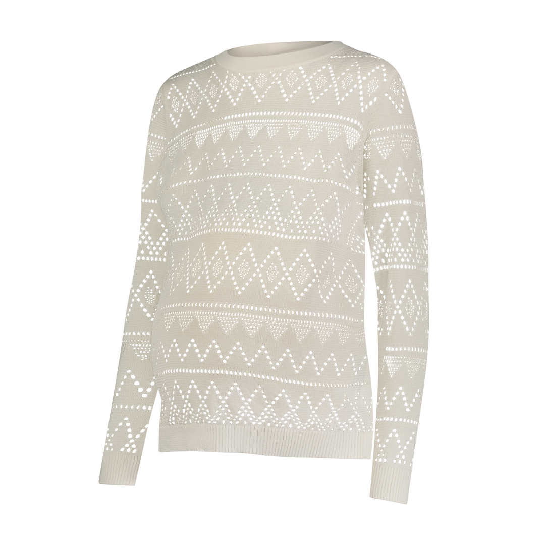 Pointelle Crewneck Sweater
